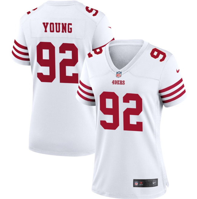 Women's San Francisco 49ers #92 Chase Young White Football Stitched Jersey(Run Small)
